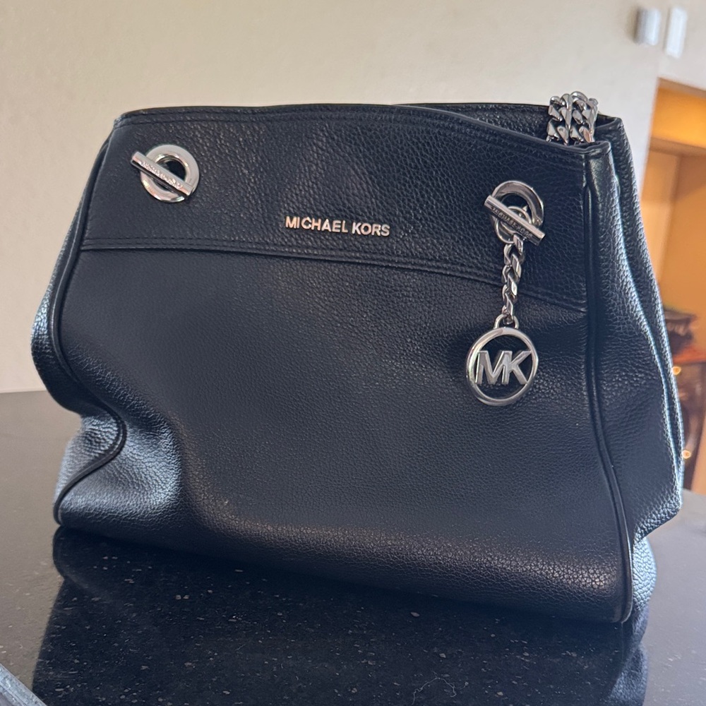 Michael Kors Black Pebbled Leather Tote